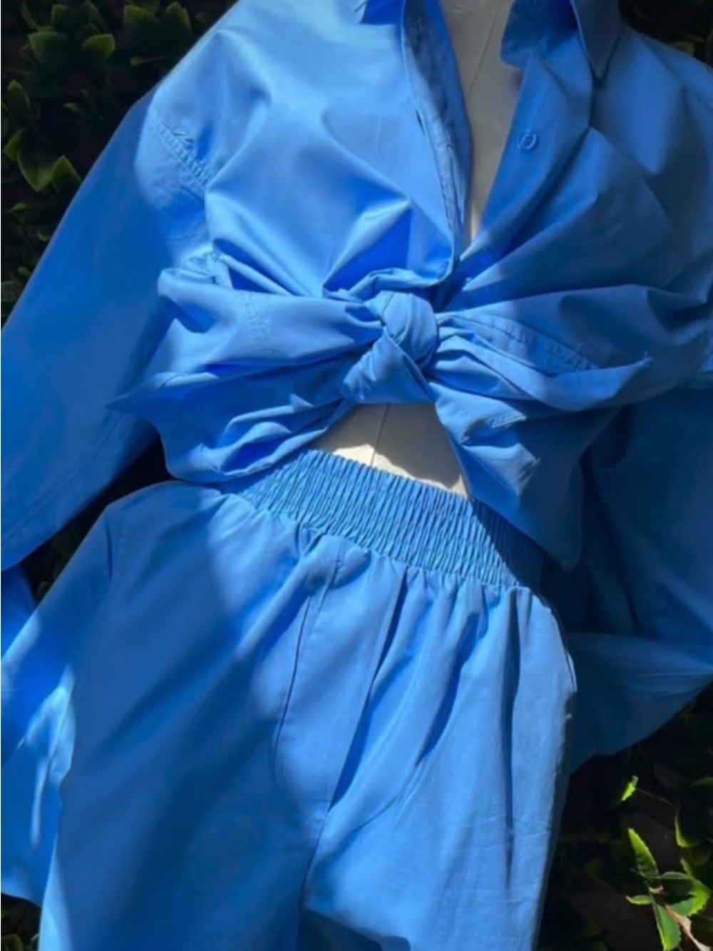 The Workshop Sky Blue Button-Up Shirt & Shorts Set